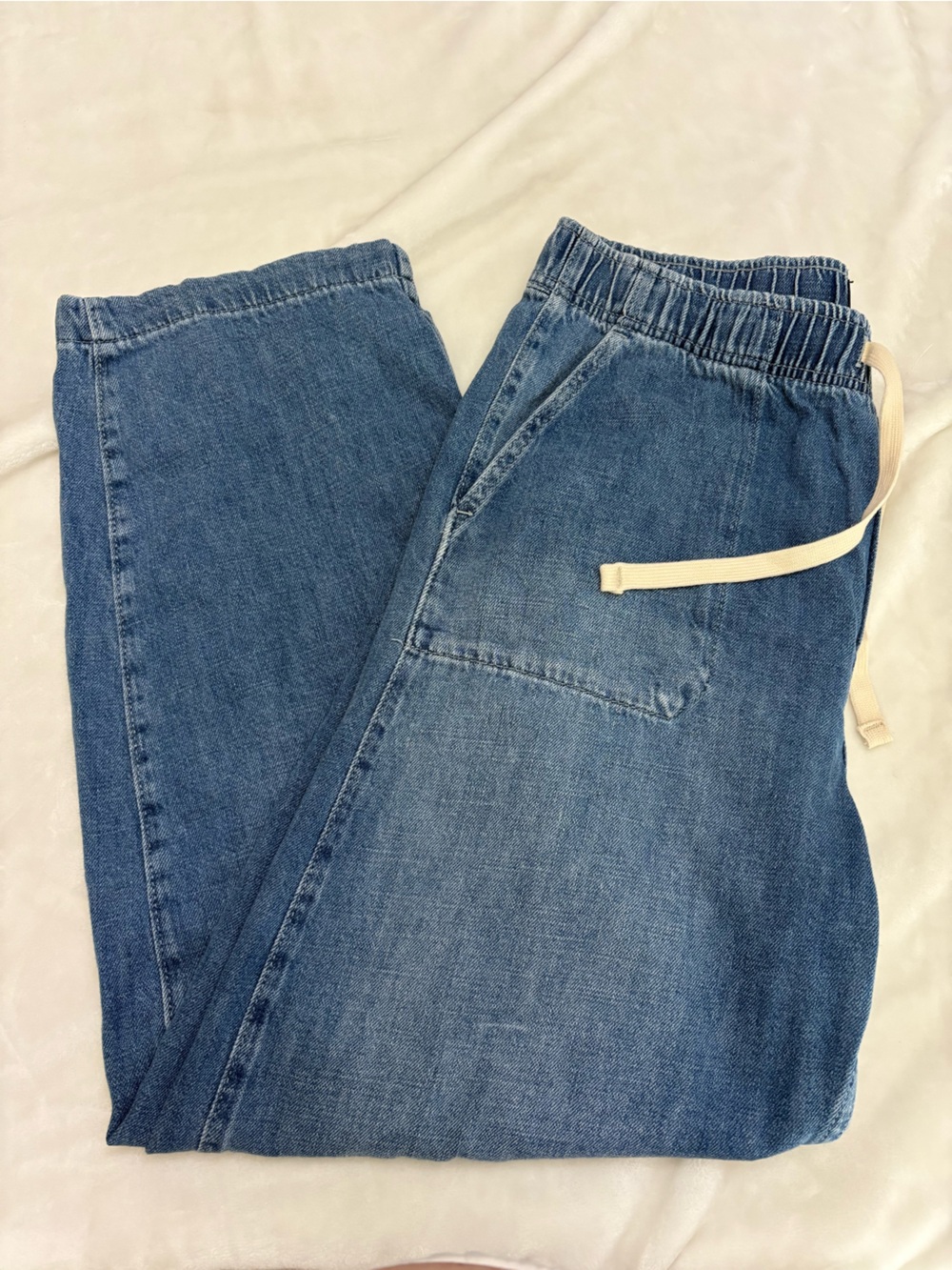 GAP High Rise Easy Barrel Jeans Medium Indigo Size M scandi model off duty - Picture 6 of 15